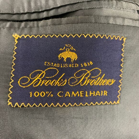 Brooks Brothers Blazer Jacket Mens 44 LG Camelhair Sport‎ Coat Window Pane - Picture 5 of 15